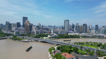 航拍浙江宁波城市风光宁波建设