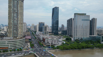 航拍浙江宁波城市风光宁波建设