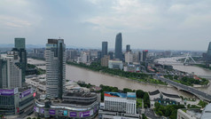 航拍浙江宁波城市风光宁波建设