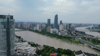 航拍浙江宁波城市风光宁波建设