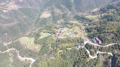 航拍巍峨大山盘山公路