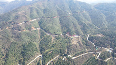 航拍巍峨大山盘山公路