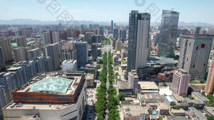 河北石家庄北国商城商业圈航拍图片-包图网企业站