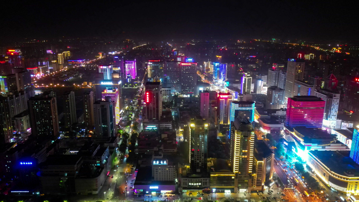 河北石家庄城市夜景灯光航拍图片-包图网企业站