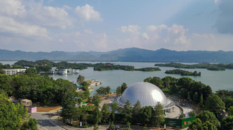 湖北赤壁陆水湖4A景区航拍