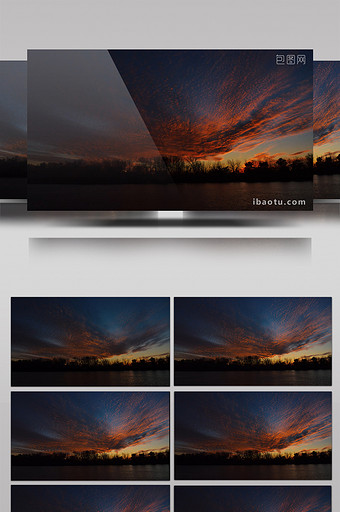 延时夕阳下天空云层的变化图片