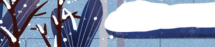 冬日下雪雪地女孩猫窗户gif插画