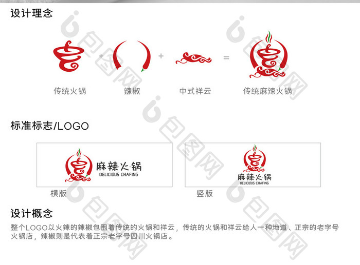 大气时尚高端简洁火锅餐饮logo模板