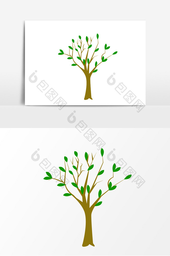手绘绿色植树节树木元素