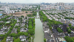 江苏苏州姑苏寒山寺4A景区航拍