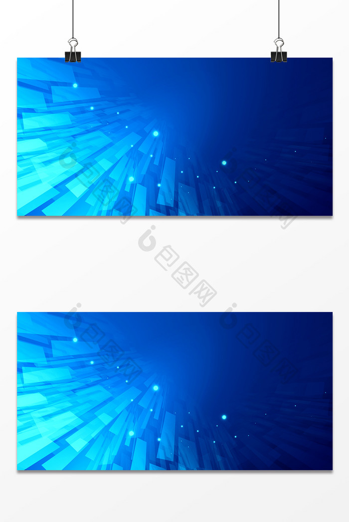 蓝色菱形渐变商务科技抽象通用展板背景