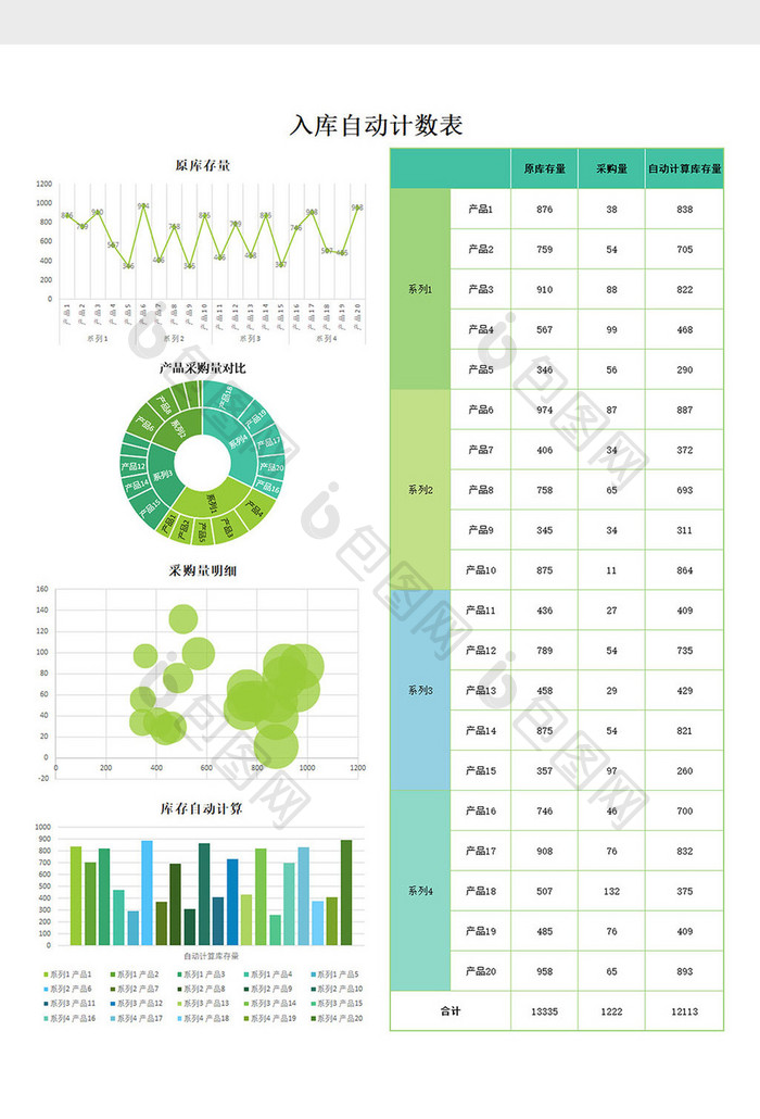 入库计数表excel模板