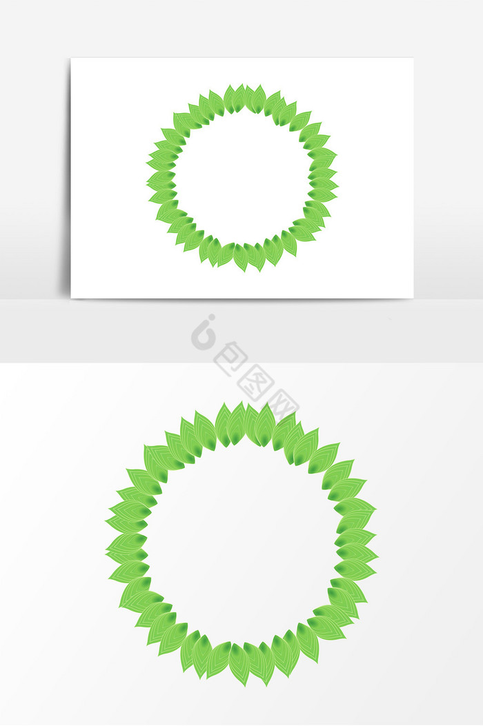 圆形植物树叶边框图片