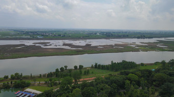 湖南岳阳南湖公园航拍