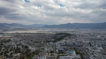 云南丽江古城5A景区风景航拍