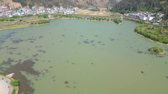 云南弥勒锦屏山后海景区航拍