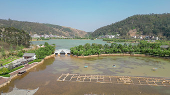 云南弥勒锦屏山后海景区航拍