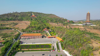 云南弥勒锦屏山景区航拍