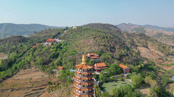 云南弥勒锦屏山景区航拍