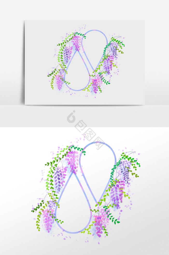 装饰花朵相框边框插画图片