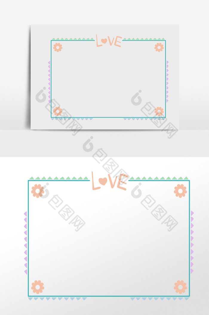 爱情花朵边框插画图片图片