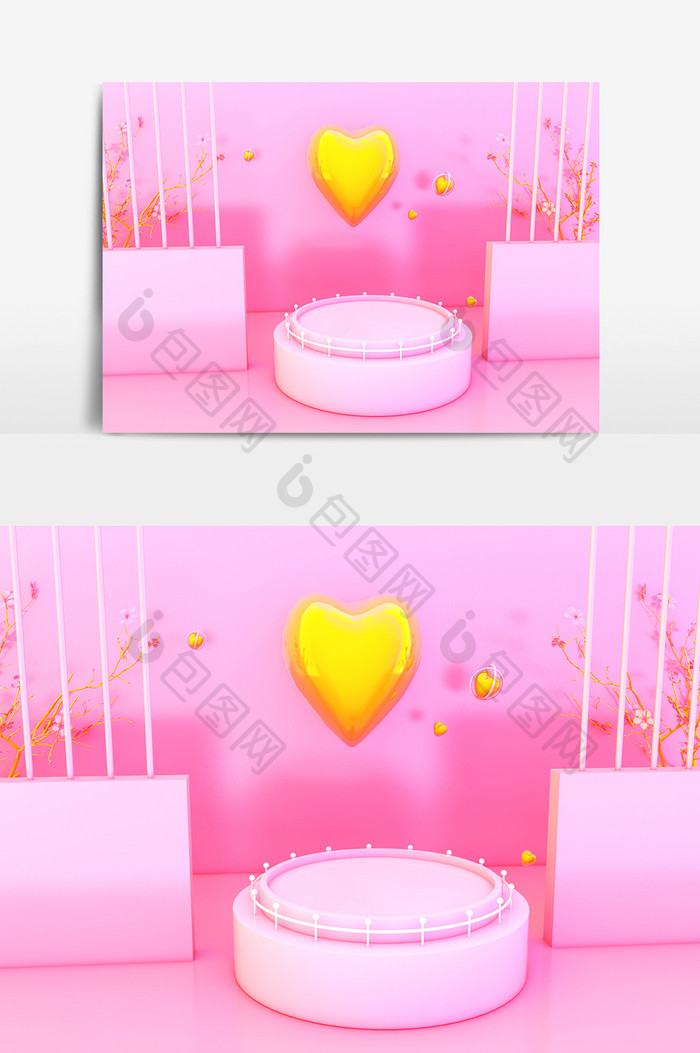 2019C4D38妇女节电商活动场景模型