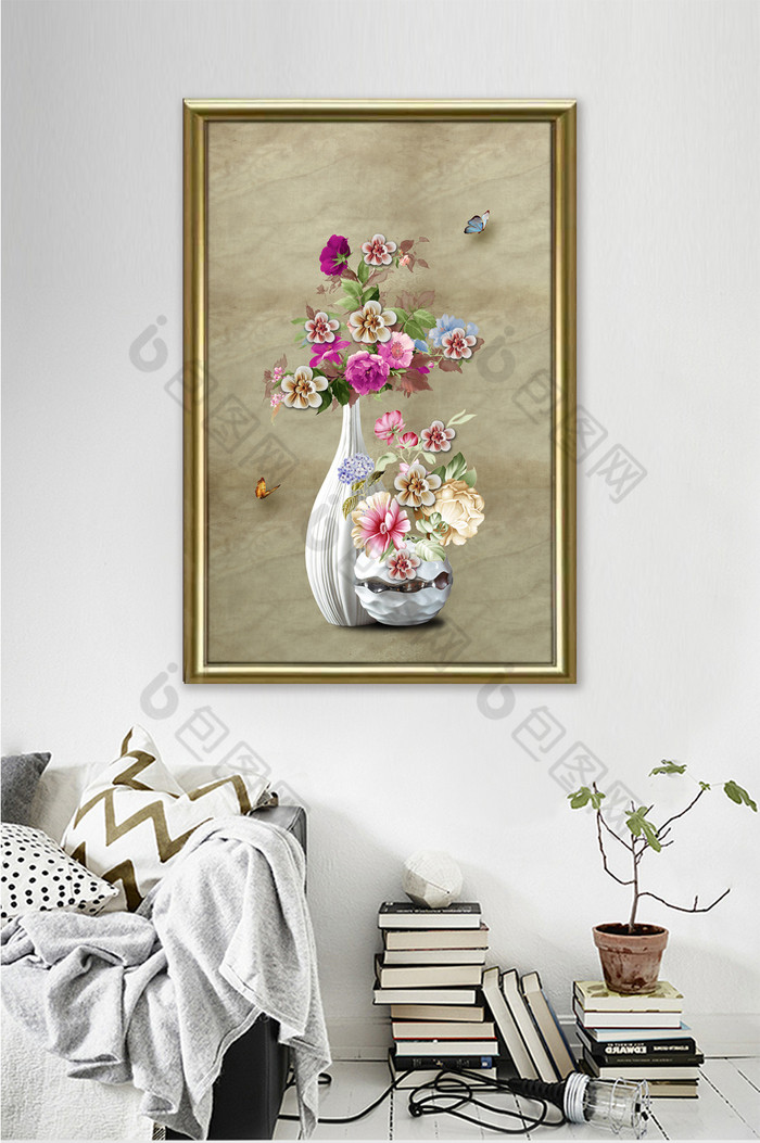 高端欧式复古花卉浮雕装饰画图片图片