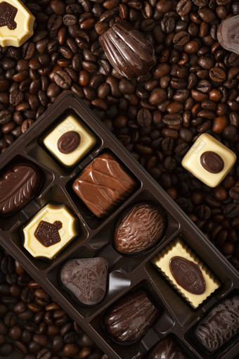 巧克力甜品咖啡豆素材