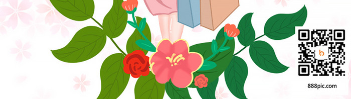 粉色插画妇女节UI移动界面
