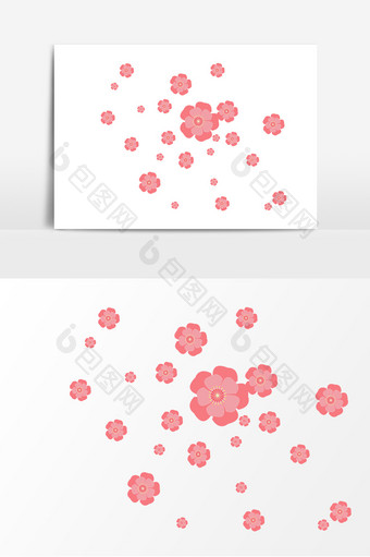 手绘樱花季装饰元素图片