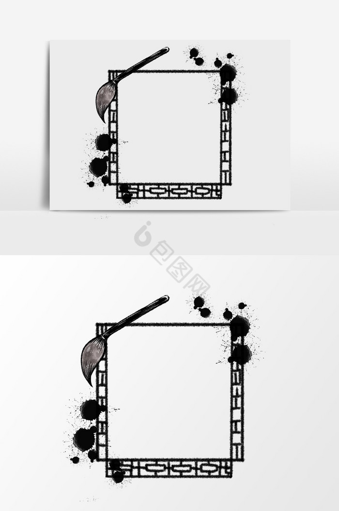 水墨毛笔边框小图片