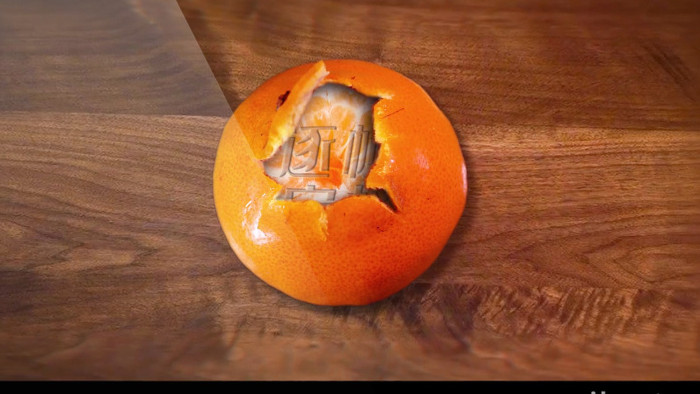 橘子皮剥开的创意logo开场片头AE模板