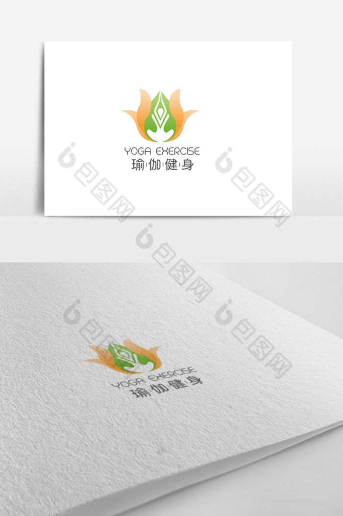 瑜伽健身logo模板图片图片