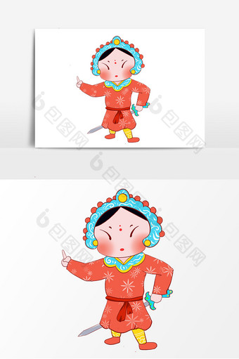 中国风戏曲人物形象元素图片