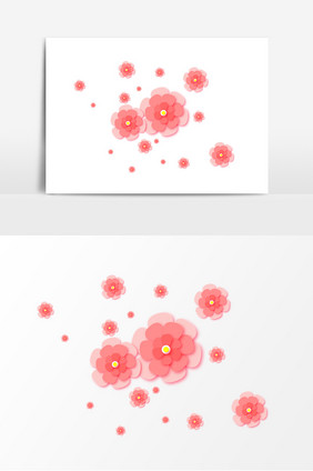 手绘粉色樱花元素设计