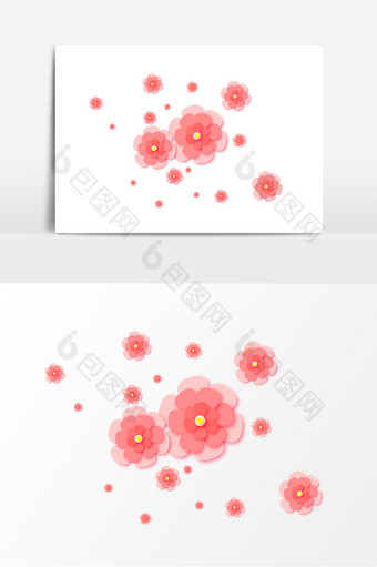 手绘粉色樱花元素设计图片