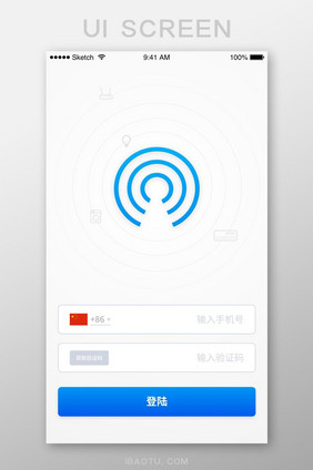 智能家居APP登陆注册UI移动界面