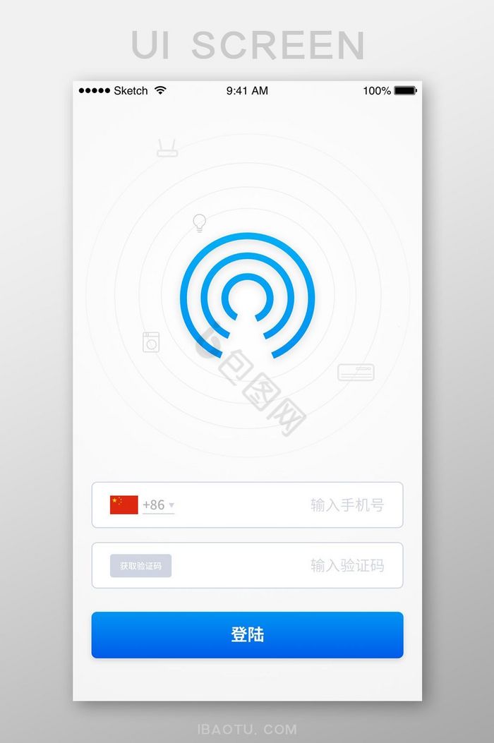 智能家居APP登陆注册UI移动界面图片