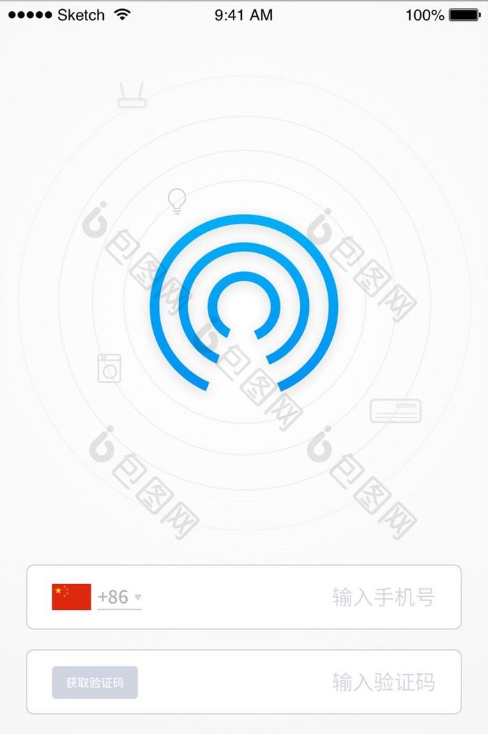 智能家居APP登陆注册UI移动界面