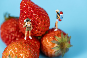有机新鲜水果草莓微缩创意