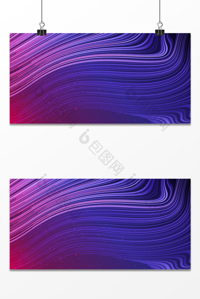 抽象波浪紫色渐变大气纹理背景图
