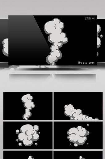烟雾手绘元素MG动画带通道AE模板图片