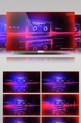 绚丽的霓虹音频波形可视化特效AE模板图片