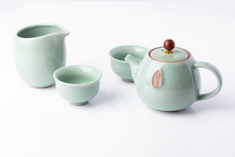 中式茶具青绿色茶神