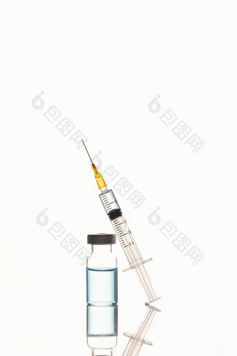 注射器与疫苗疫情创意图片