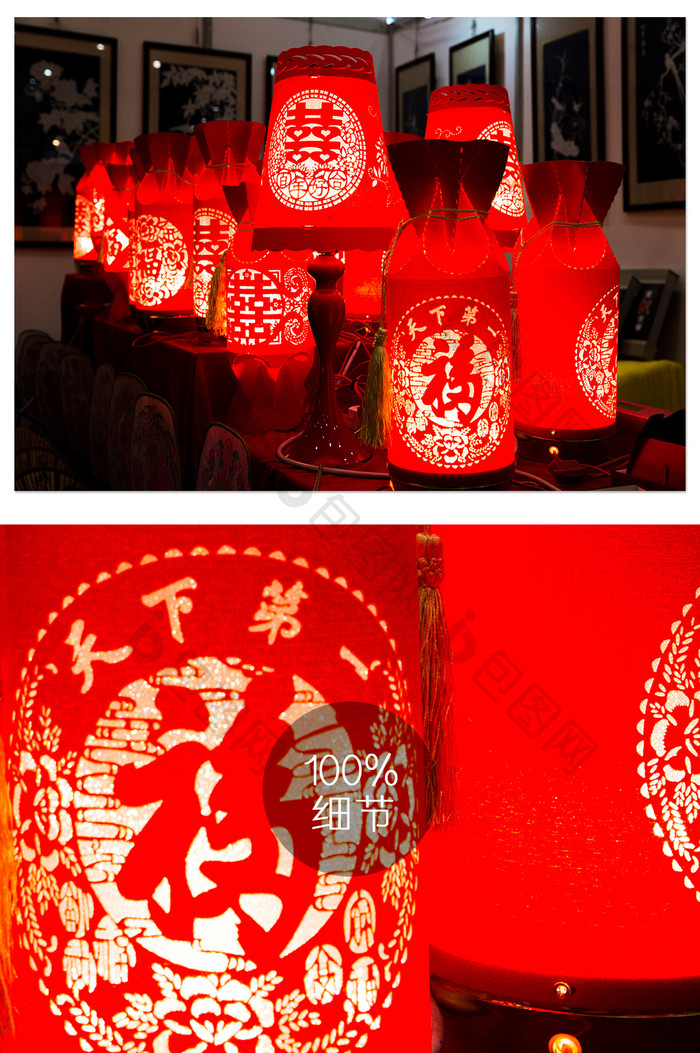 中国元素彩灯展示摄影图片