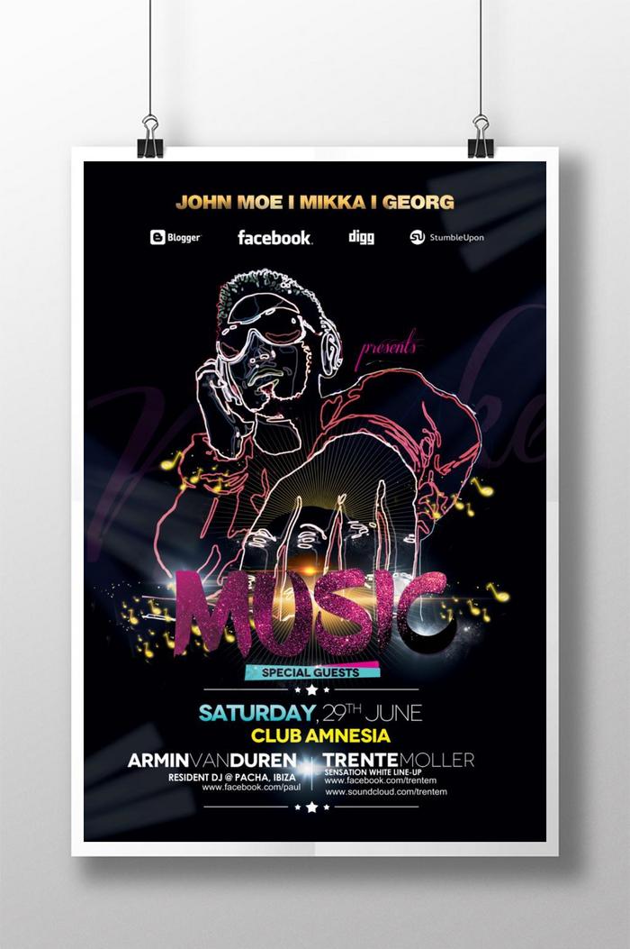 俱乐部图片素材免费下载,本次作品主题是广告设计,使用场景是国外海报