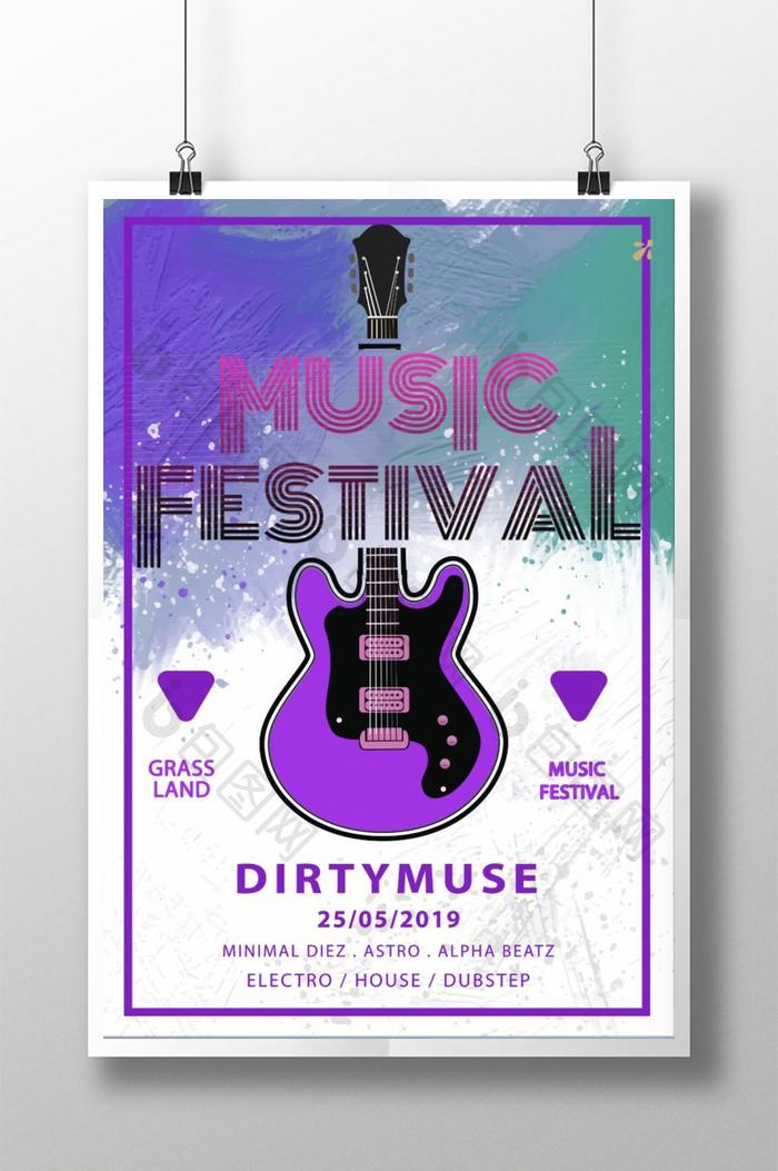 Cool music festival poster design  