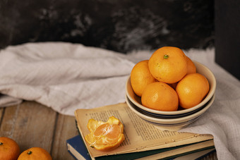 橘子水果中式风格背景