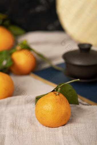 水果橘子中式风格背景